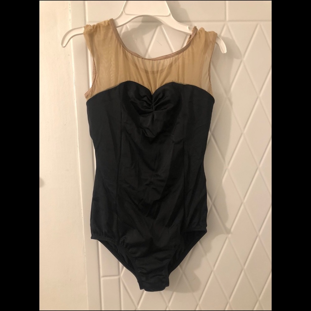 Natalie Size M Black and Mesh Leotard